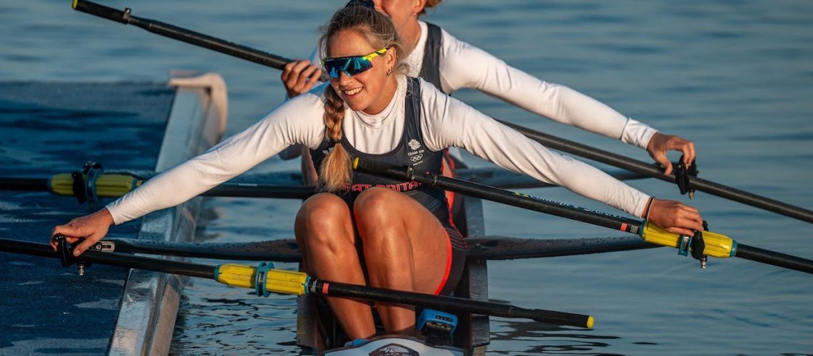 Great Britain Rowing training at Vaires-sur-Marne Nautical St. - Flatwater, Paris, France on Sunday 28 July 2024. 2024 Paris Olympic Games.Photo credit: Steve McArthur / Row360