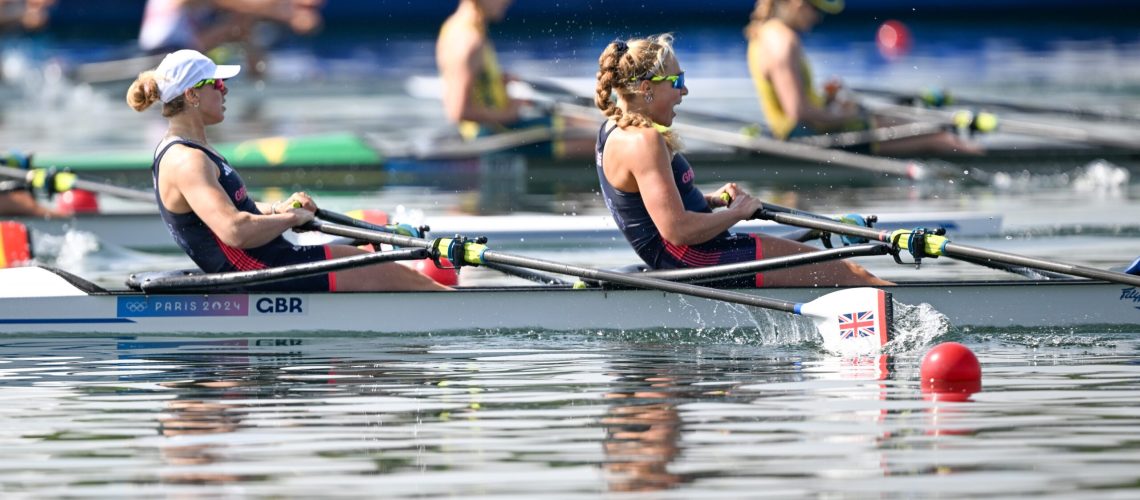 Great Britain Rowing at Vaires-sur-Marne Nautical St. - Flatwater, Paris, France on Tuesday 30 July 2024. 
2024 Paris Olympic Games.
Photo credit: Steve McArthur / Row360